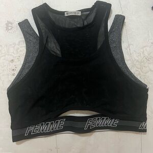 Forever 21 Black Mesh Top BUNDLE 2 PACK